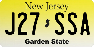 NJ license plate J27SSA