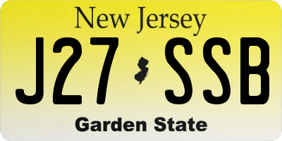 NJ license plate J27SSB