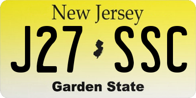 NJ license plate J27SSC