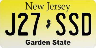 NJ license plate J27SSD