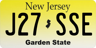 NJ license plate J27SSE