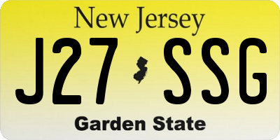 NJ license plate J27SSG