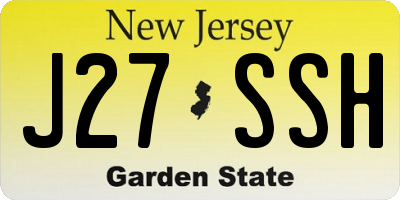 NJ license plate J27SSH