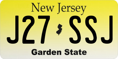 NJ license plate J27SSJ