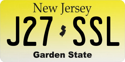 NJ license plate J27SSL