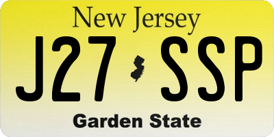 NJ license plate J27SSP
