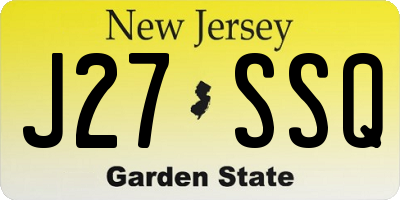 NJ license plate J27SSQ