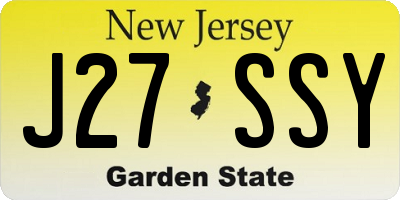 NJ license plate J27SSY