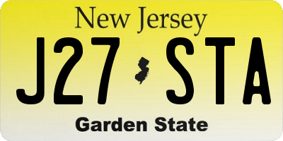 NJ license plate J27STA