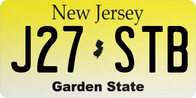NJ license plate J27STB