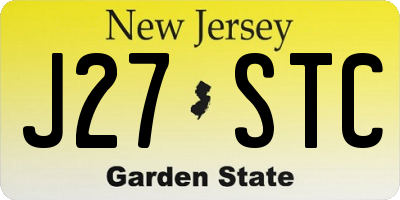 NJ license plate J27STC