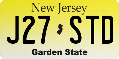 NJ license plate J27STD