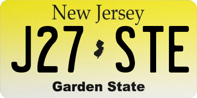 NJ license plate J27STE