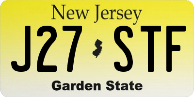 NJ license plate J27STF