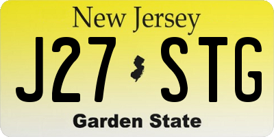 NJ license plate J27STG