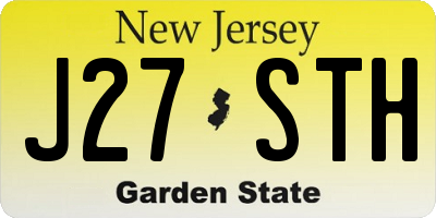 NJ license plate J27STH
