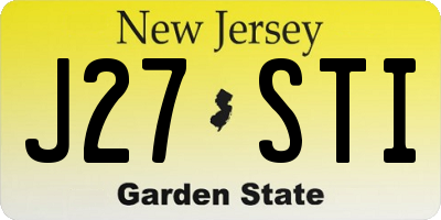 NJ license plate J27STI