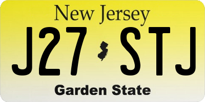NJ license plate J27STJ