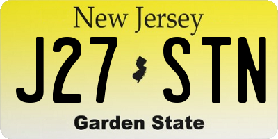 NJ license plate J27STN