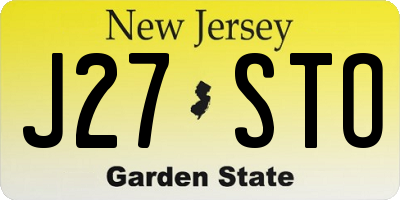 NJ license plate J27STO