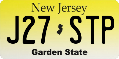 NJ license plate J27STP