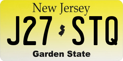 NJ license plate J27STQ