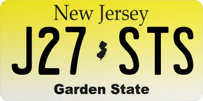 NJ license plate J27STS