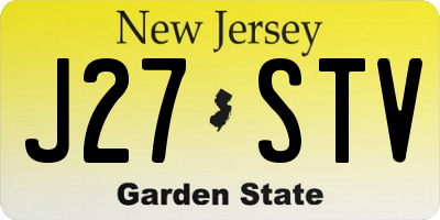 NJ license plate J27STV