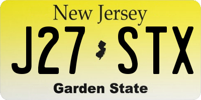NJ license plate J27STX