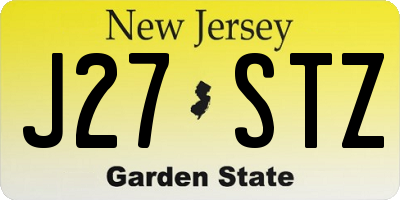 NJ license plate J27STZ
