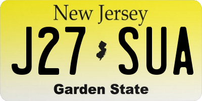 NJ license plate J27SUA