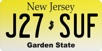 NJ license plate J27SUF