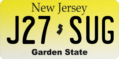 NJ license plate J27SUG