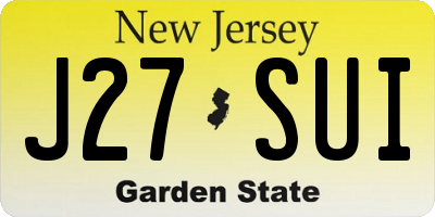 NJ license plate J27SUI