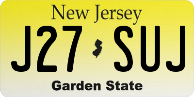 NJ license plate J27SUJ