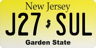NJ license plate J27SUL