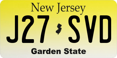 NJ license plate J27SVD
