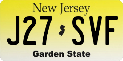 NJ license plate J27SVF