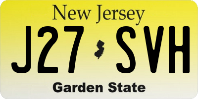 NJ license plate J27SVH