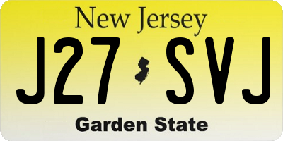 NJ license plate J27SVJ