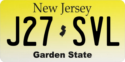 NJ license plate J27SVL