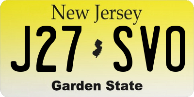 NJ license plate J27SVO