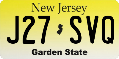 NJ license plate J27SVQ