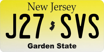 NJ license plate J27SVS