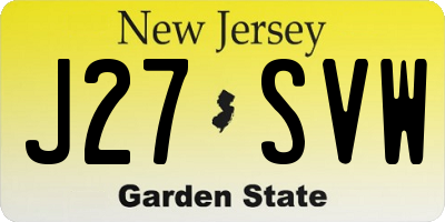 NJ license plate J27SVW