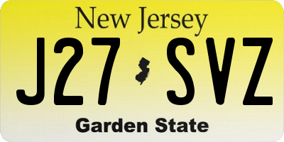NJ license plate J27SVZ