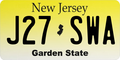 NJ license plate J27SWA