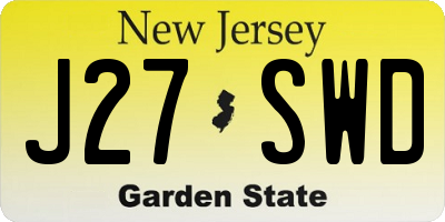NJ license plate J27SWD