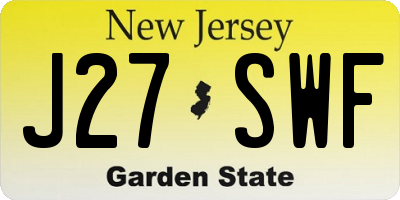 NJ license plate J27SWF