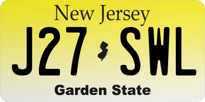 NJ license plate J27SWL
